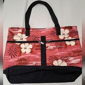 Hawaiian Inspired Floral Tote Bag   18.5"×14"